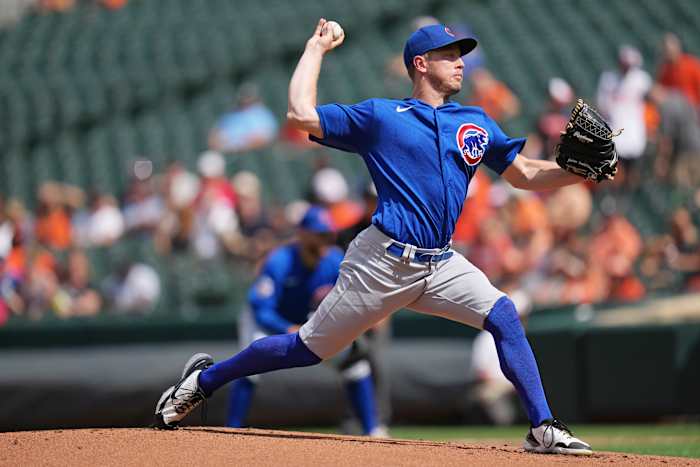 Cubs starter Adrian Simpson pitches against the Orioles on Thursday.